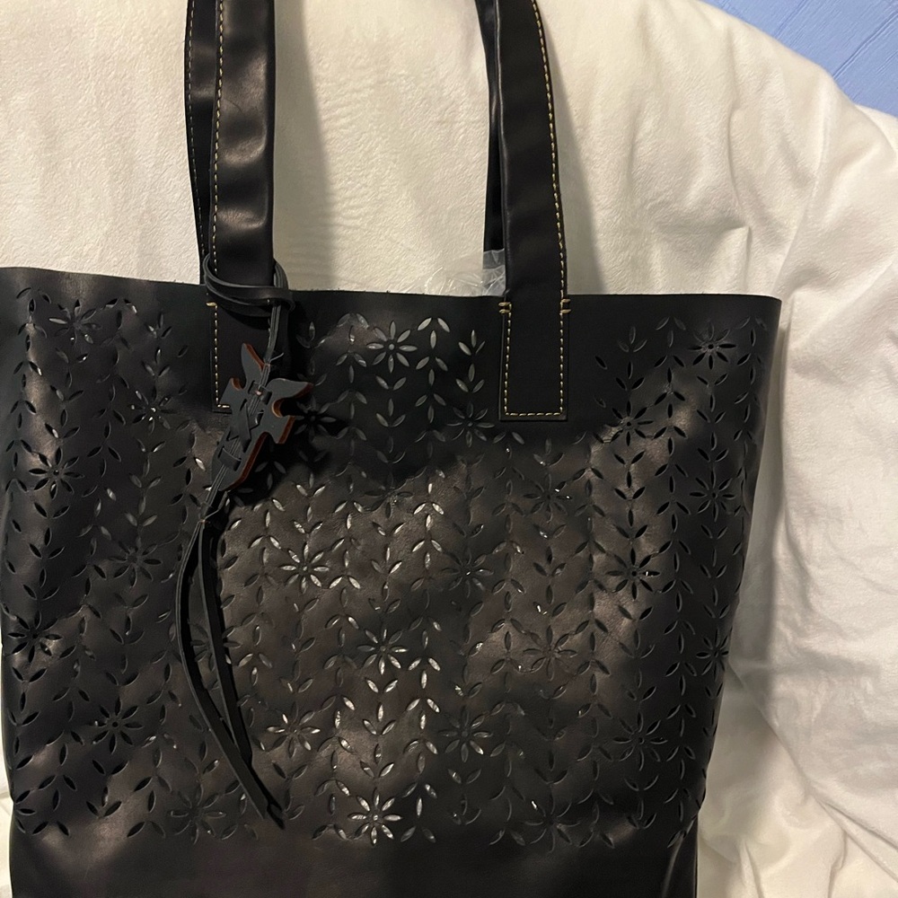 Elegant Black FRYE Tote Bag